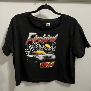 Black cropped short sleeve t shirt